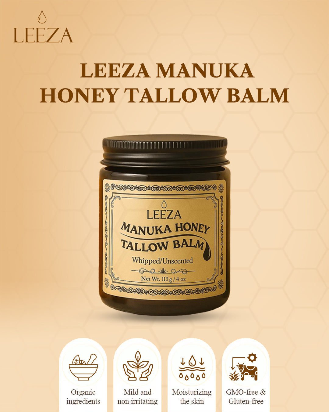 Leeza Skin Manuka Honey Tallow Balm